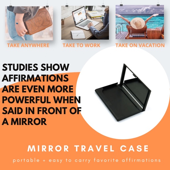 Positive Daily Affirmation 61 Card Deck With Mirror CARRY CASE Set Motivation - Picture 4 of 5